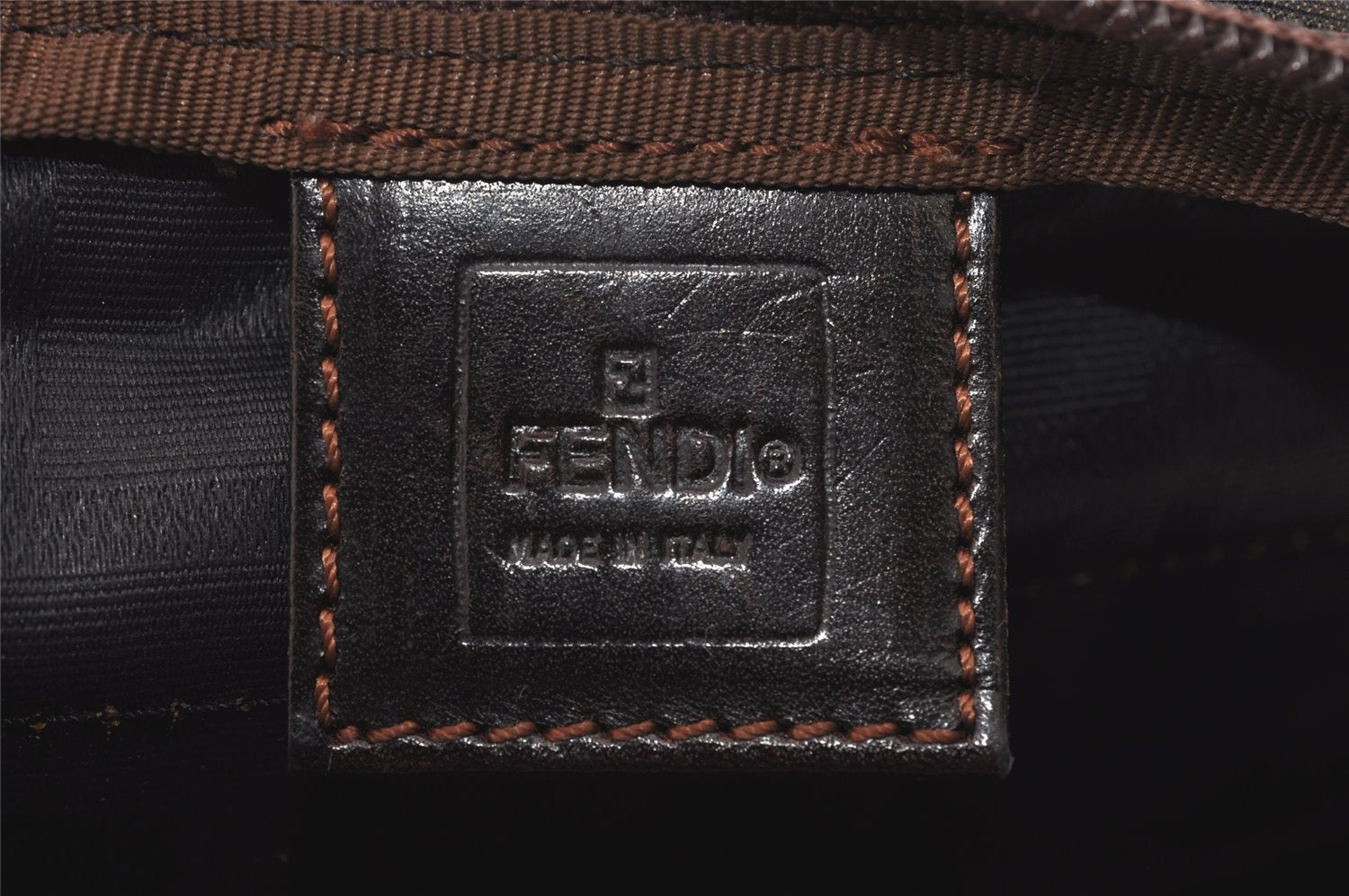 Authentic FENDI Zucca Folding Tote Hand Bag Purse Nylon Leather Brown 1764I