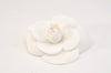 Authentic CHANEL Camellia Corsage Brooch Nylon White Box 1766L