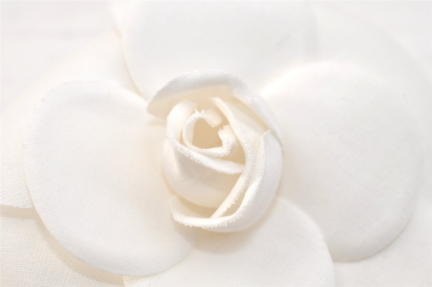 Authentic CHANEL Camellia Corsage Brooch Nylon White Box 1766L