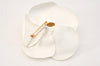 Authentic CHANEL Camellia Corsage Brooch Nylon White Box 1766L