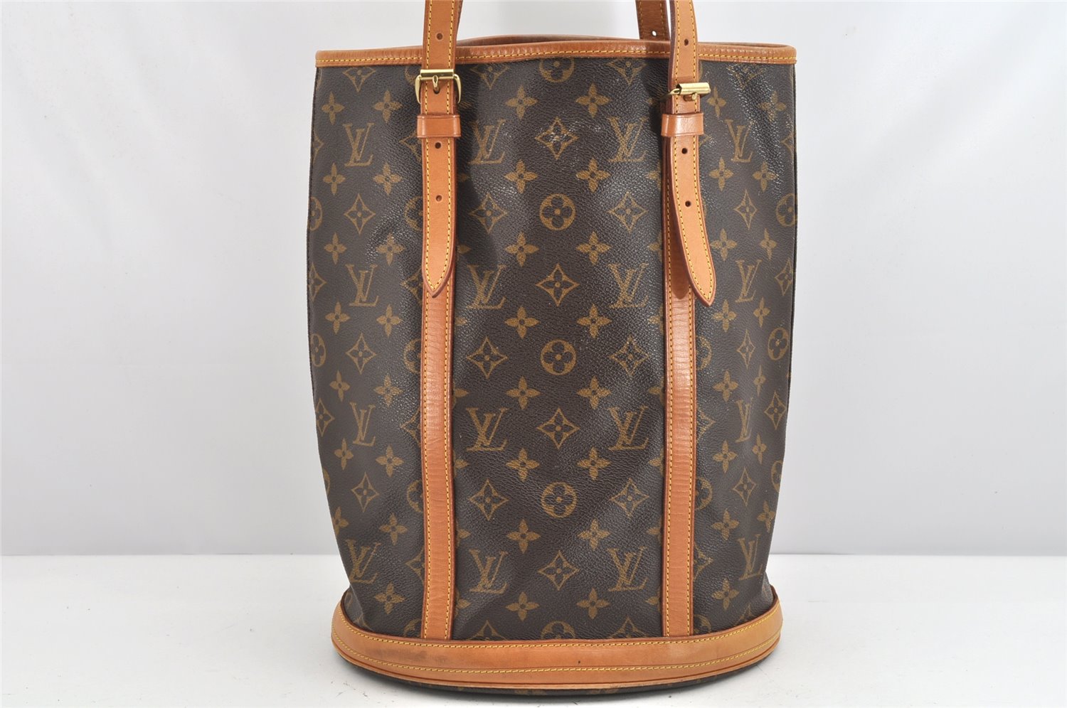 Authentic Louis Vuitton Monogram Bucket GM Shoulder Tote Bag M42236 Junk 1767K