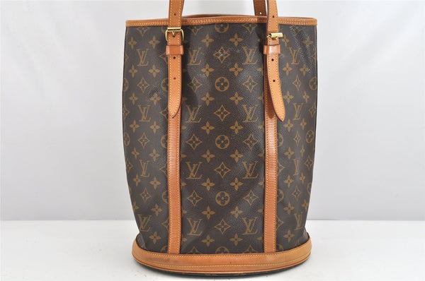 Authentic Louis Vuitton Monogram Bucket GM Shoulder Tote Bag M42236 Junk 1767K