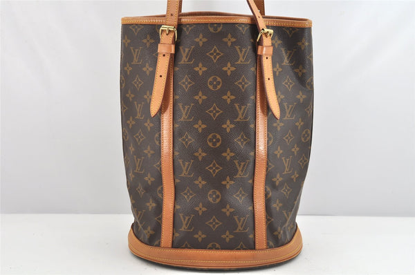 Authentic Louis Vuitton Monogram Bucket GM Shoulder Tote Bag M42236 Junk 1767K