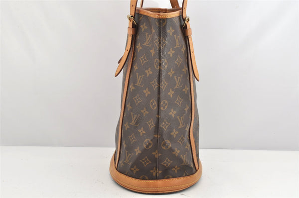 Authentic Louis Vuitton Monogram Bucket GM Shoulder Tote Bag M42236 Junk 1767K
