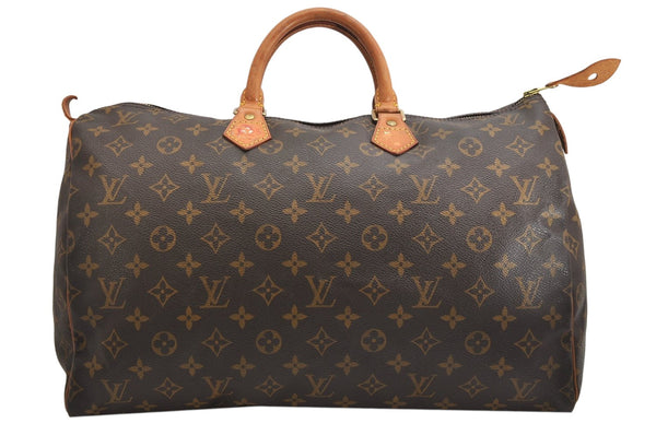 Authentic Louis Vuitton Monogram Speedy 40 Hand Boston Bag M41522 LV 1768K