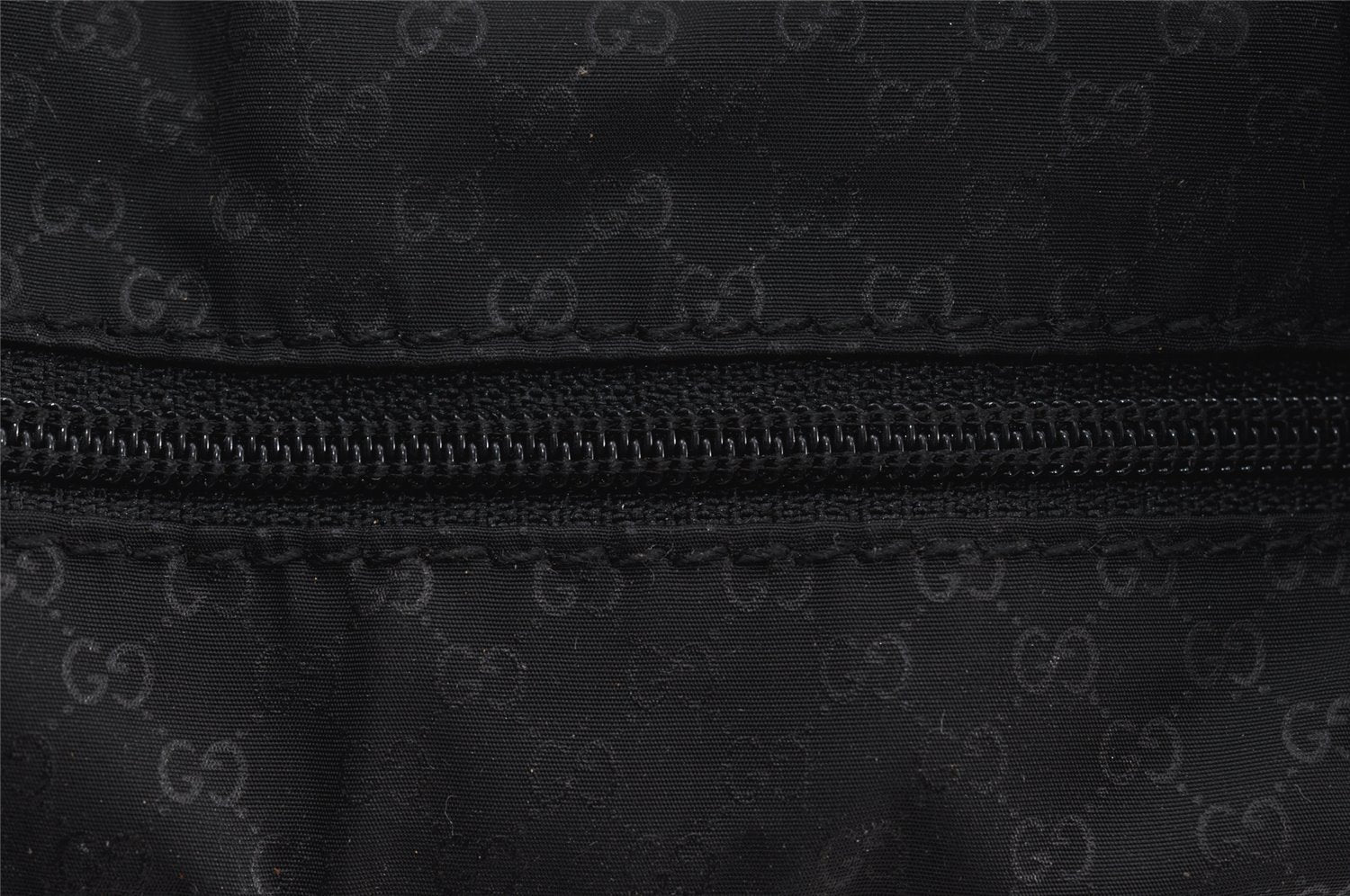 Authentic GUCCI Micro GG Nylon Leather Hand Bag Pouch Purse 0391147 Black 1770K