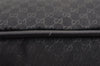 Authentic GUCCI Micro GG Nylon Leather Hand Bag Pouch Purse 0391147 Black 1770K