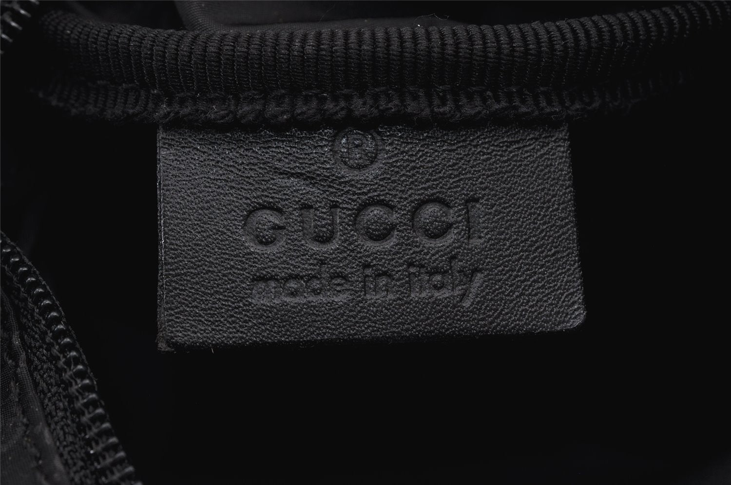 Authentic GUCCI Micro GG Nylon Leather Hand Bag Pouch Purse 0391147 Black 1770K