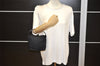 Authentic GUCCI Micro GG Nylon Leather Hand Bag Pouch Purse 0391147 Black 1770K