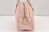 Authentic Christian Dior Trotter Lovely Hand Bag Purse Nylon Leather Pink 1771K