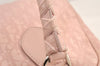 Authentic Christian Dior Trotter Lovely Hand Bag Purse Nylon Leather Pink 1771K