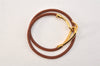 Authentic HERMES Jumbo 2Way Choker Bangle Bracelet Leather Brown Box 1772L