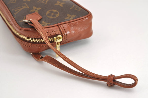 Auth Louis Vuitton Monogram Pochette Sport PM Clutch Hand Bag Old Model LV 1773J