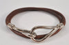 Authentic HERMES Jumbo 2Way Choker Bangle Bracelet Leather Brown Box 1773L