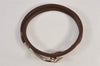 Authentic HERMES Jumbo 2Way Choker Bangle Bracelet Leather Brown Box 1773L