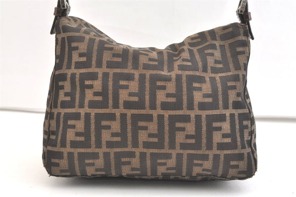 Authentic FENDI Zucca Shoulder Hand Bag Purse Canvas Leather Brown 1775K