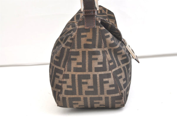 Authentic FENDI Zucca Shoulder Hand Bag Purse Canvas Leather Brown 1775K