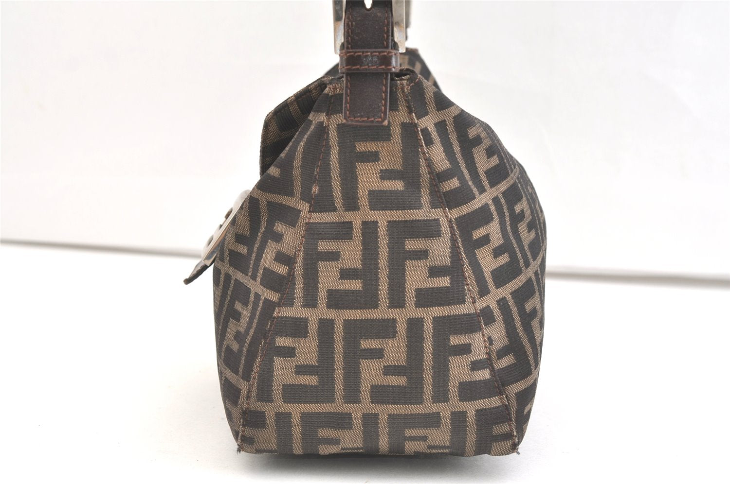 Authentic FENDI Zucca Shoulder Hand Bag Purse Canvas Leather Brown 1775K