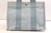 Authentic HERMES Vintage Coquillage PM Tote Bag Canvas Light Blue 1777K