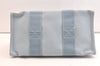 Authentic HERMES Vintage Coquillage PM Tote Bag Canvas Light Blue 1777K