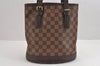 Authentic Louis Vuitton Damier Marais Bucket Shoulder Tote Bag N42240 LV 1778J