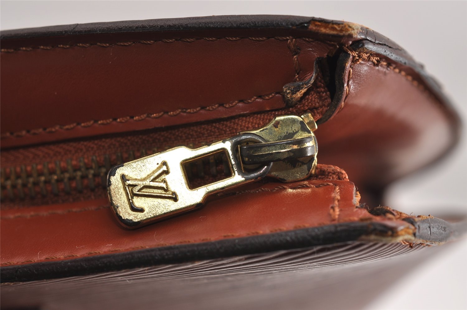 Auth Louis Vuitton Epi Saint Jacques Shopping Shoulder Bag Brown M52263 LV 1779J