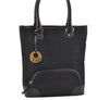 Authentic FENDI Zucchino Tote Hand Bag Purse Canvas Leather Black 1779K