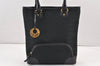 Authentic FENDI Zucchino Tote Hand Bag Purse Canvas Leather Black 1779K