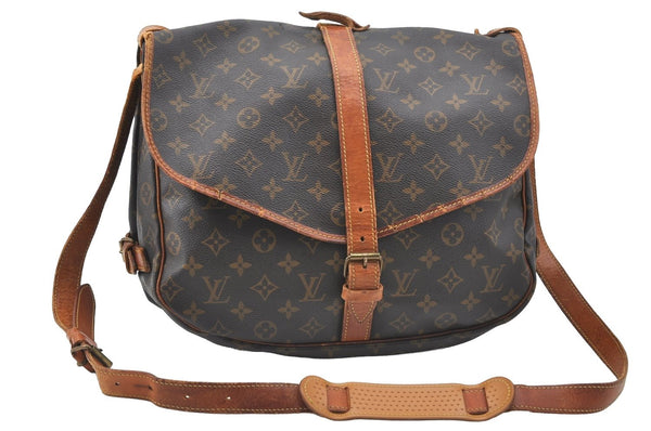 Authentic Louis Vuitton Monogram Saumur 35 Shoulder Cross Bag M42254 LV 1781H