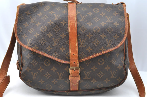 Authentic Louis Vuitton Monogram Saumur 35 Shoulder Cross Bag M42254 LV 1781H