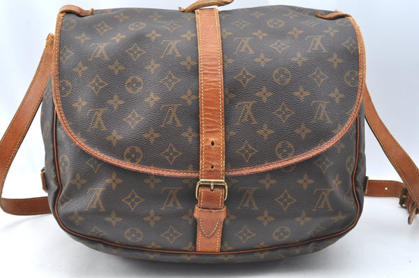 Authentic Louis Vuitton Monogram Saumur 35 Shoulder Cross Bag M42254 LV 1781H