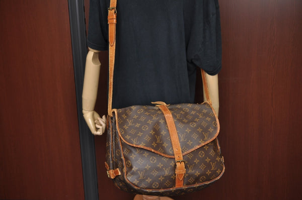 Authentic Louis Vuitton Monogram Saumur 35 Shoulder Cross Bag M42254 LV 1781H