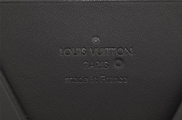 Authentic Louis Vuitton V Line Zip Documents Organizer Case Gray LV 1783K