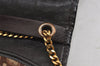 Authentic Christian Dior Trotter Chain Shoulder Bag Canvas Leather Brown 1784I