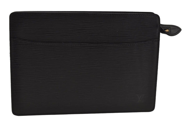 Authentic Louis Vuitton Epi Pochette Homme Clutch Hand Bag Black M52522 LV 1784J