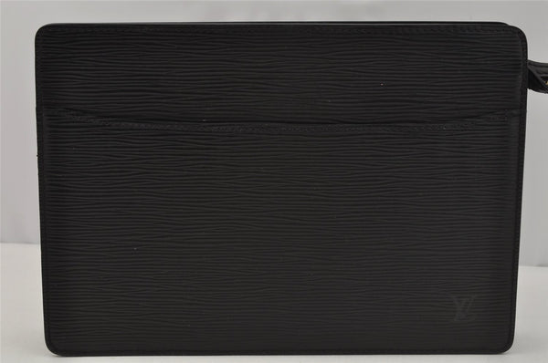 Authentic Louis Vuitton Epi Pochette Homme Clutch Hand Bag Black M52522 LV 1784J