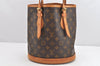 Authentic Louis Vuitton Monogram Bucket PM Shoulder Tote Bag M42238 Junk 1786K