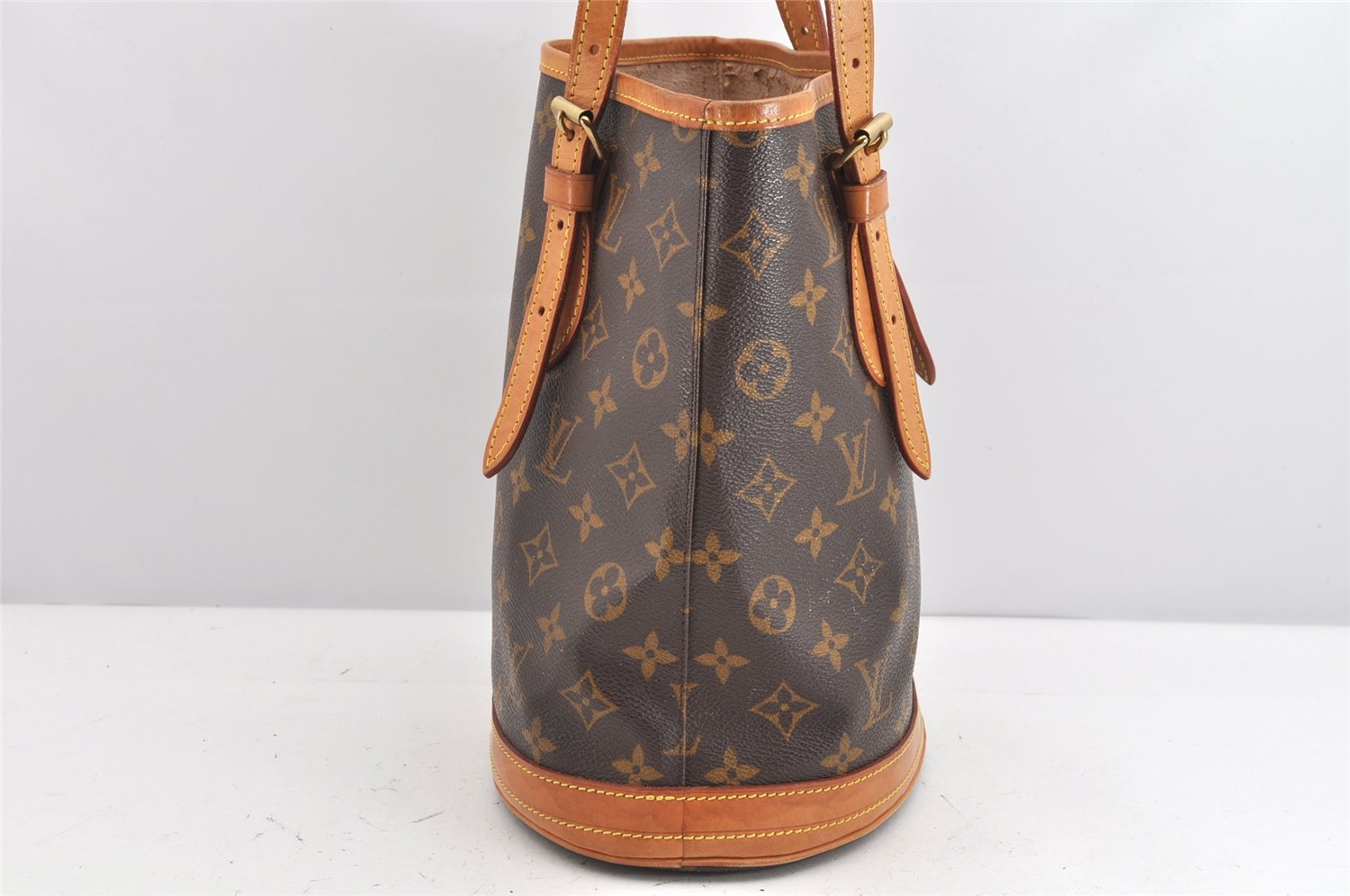 Authentic Louis Vuitton Monogram Bucket PM Shoulder Tote Bag M42238 Junk 1786K