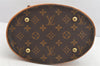 Authentic Louis Vuitton Monogram Bucket PM Shoulder Tote Bag M42238 Junk 1786K