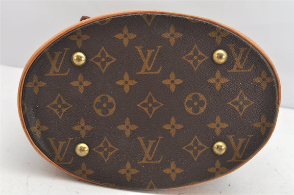 Authentic Louis Vuitton Monogram Bucket PM Shoulder Tote Bag M42238 Junk 1786K