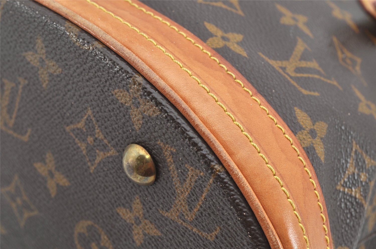 Authentic Louis Vuitton Monogram Bucket PM Shoulder Tote Bag M42238 Junk 1786K