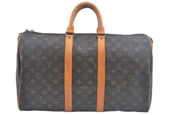 Authentic Louis Vuitton Monogram Keepall 45 Travel Boston Bag M41428 LV 1787I