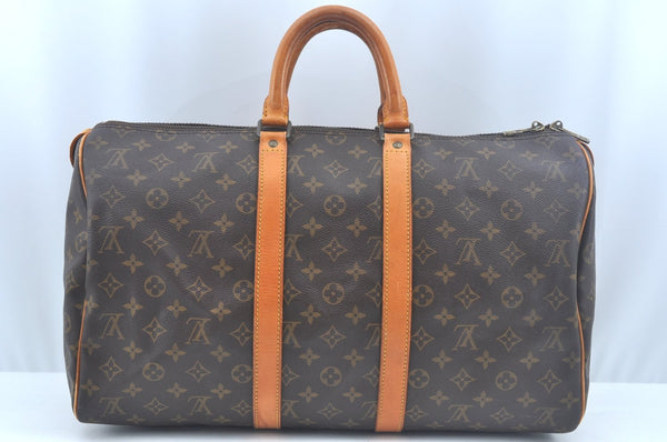 Authentic Louis Vuitton Monogram Keepall 45 Travel Boston Bag M41428 LV 1787I