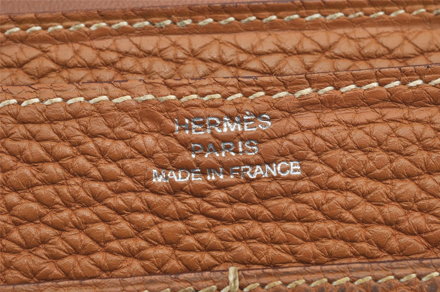 Authentic HERMES Dogon GM Leather Long Wallet Purse Brown Box 1787K