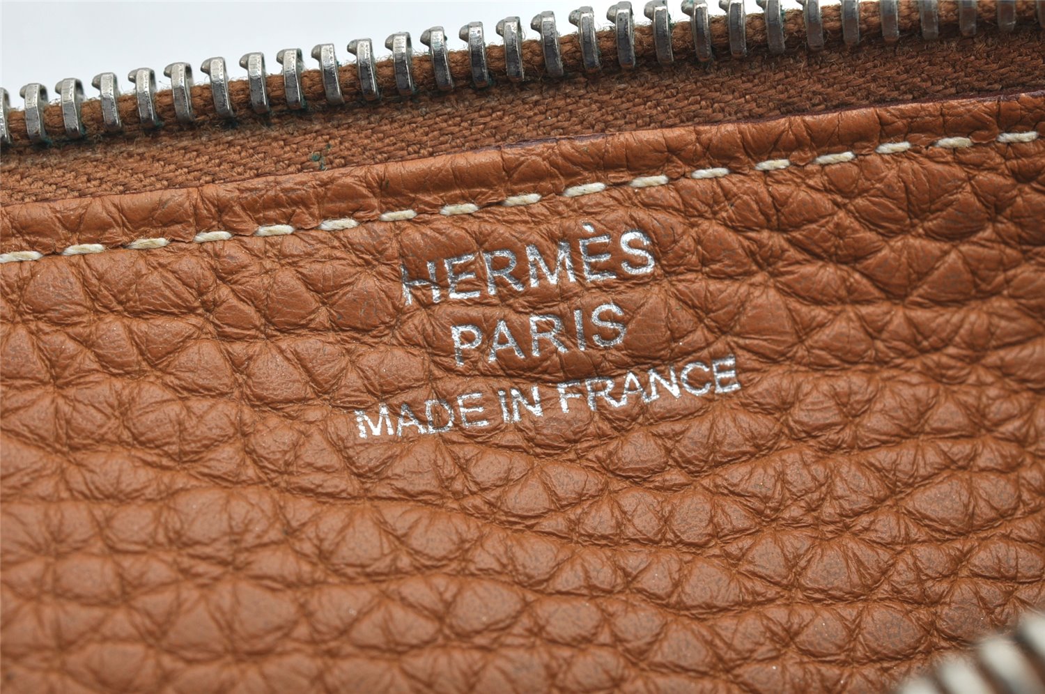 Authentic HERMES Dogon GM Leather Long Wallet Purse Brown Box 1787K