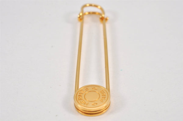 Authentic HERMES Serie Pin Brooch GP Gold Tone Accessories  1787L