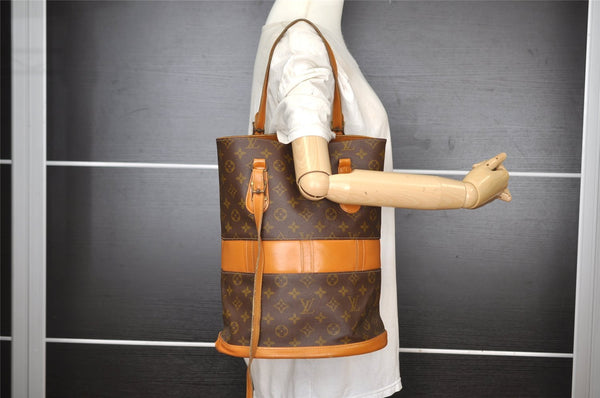 Auth Louis Vuitton Monogram Bucket GM Shoulder Bag T42236 USA Model Junk 1789I