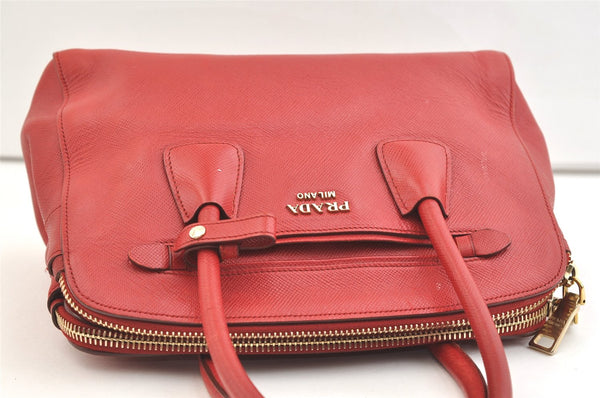 Authentic PRADA CUIR Leather 2Way Shoulder Hand Bag BN2569 Red 1791K