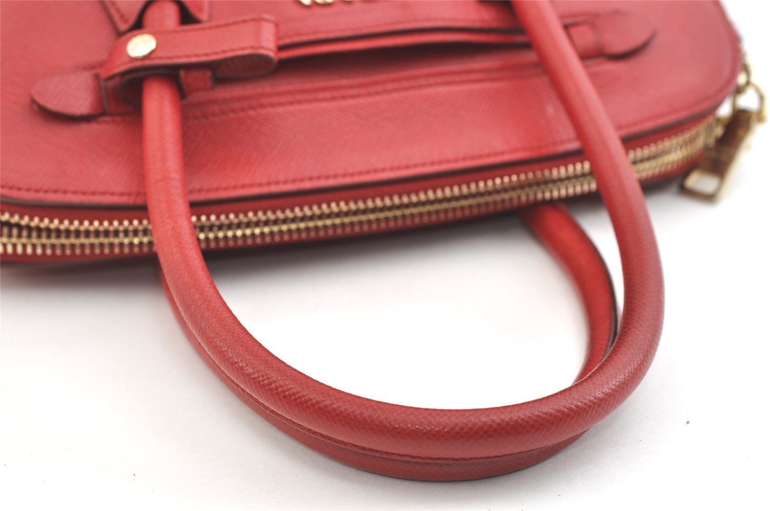 Authentic PRADA CUIR Leather 2Way Shoulder Hand Bag BN2569 Red 1791K