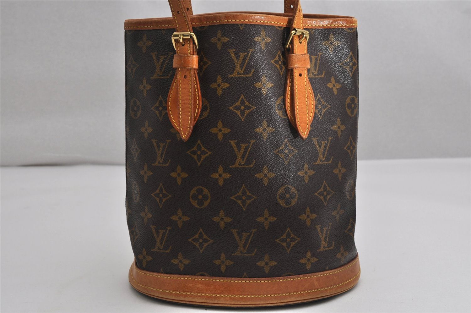Authentic Louis Vuitton Monogram Bucket PM Shoulder Tote Bag M42238 LV 1795K